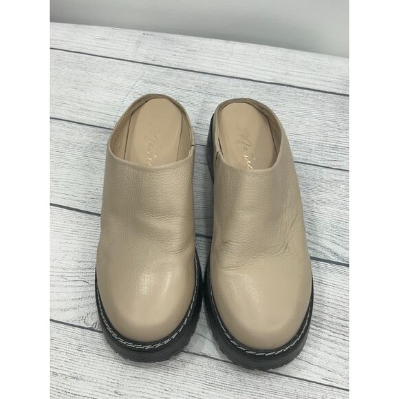 Matisse Lena Womens Beige Leather Round Toe Platform Chunky Mule Shoe Size 8.5M - Picture 2 of 14